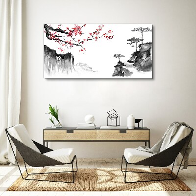 Vászonkép Japán stílusú virágos tájak