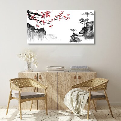Vászonkép Japán stílusú virágos tájak