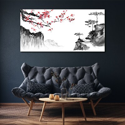 Vászonkép Japán stílusú virágos tájak