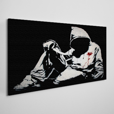 Vászonkép Férfi egy késsel Banksy