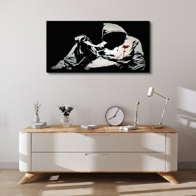 Vászonkép Férfi egy késsel Banksy
