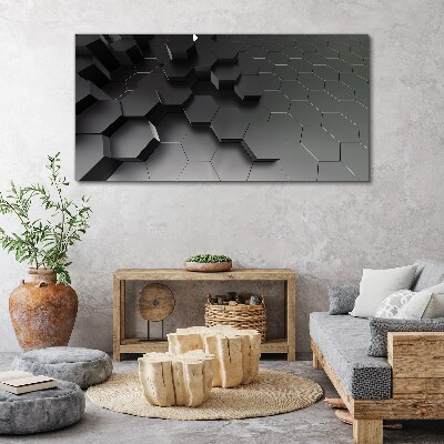 Vászonkép Geometriai szerkezetek a szürke árnyalataiban