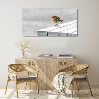 Vászonkép Absztrakt állat madár hó