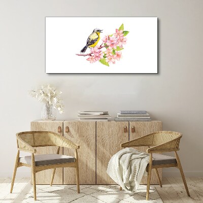Vászonkép Absztrakt madarak virágok