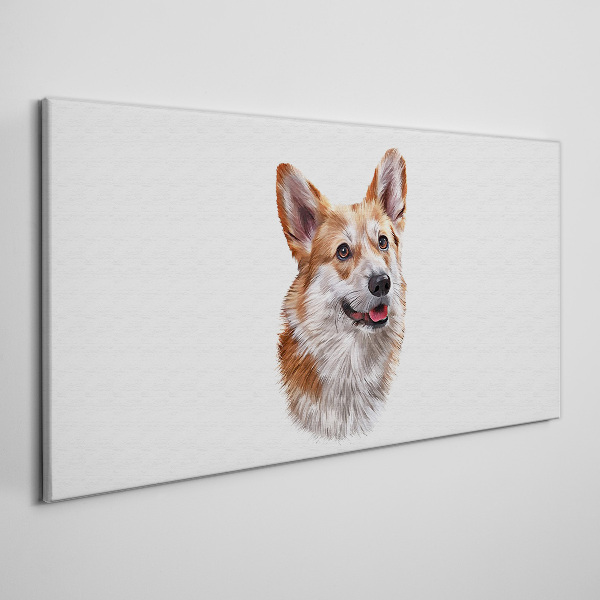Vászonkép Egy vidám corgi kutya portréja