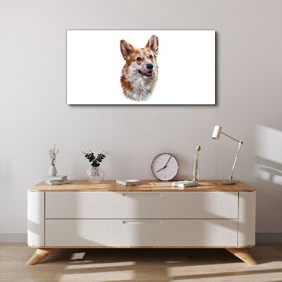Vászonkép Egy vidám corgi kutya portréja