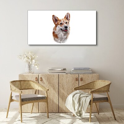 Vászonkép Egy vidám corgi kutya portréja