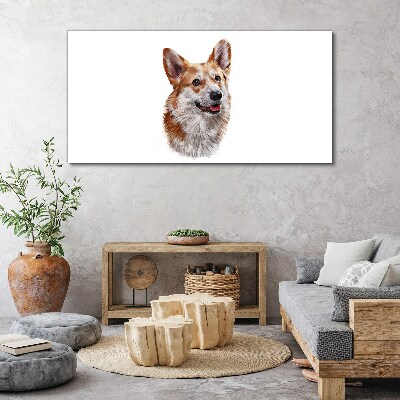 Vászonkép Egy vidám corgi kutya portréja