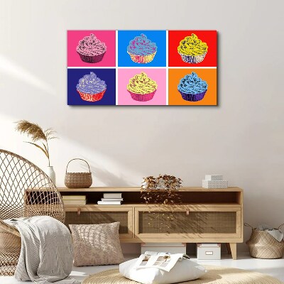 Vászonkép Színes pop art muffinok