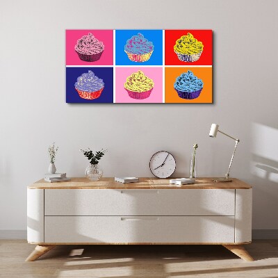 Vászonkép Színes pop art muffinok