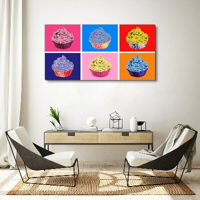 Vászonkép Színes pop art muffinok