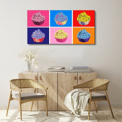 Vászonkép Színes pop art muffinok