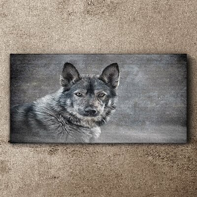 Vászonkép Téli hóállat farkas kutya