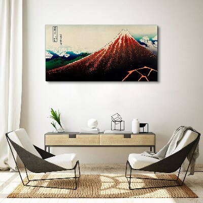 Vászonkép Fuji vulkán Japán színeiben