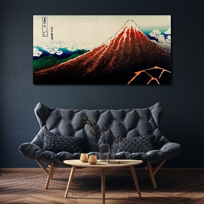 Vászonkép Fuji vulkán Japán színeiben