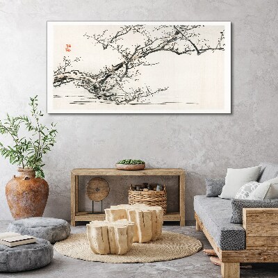 Vászonkép Japán stílusú virágos ág