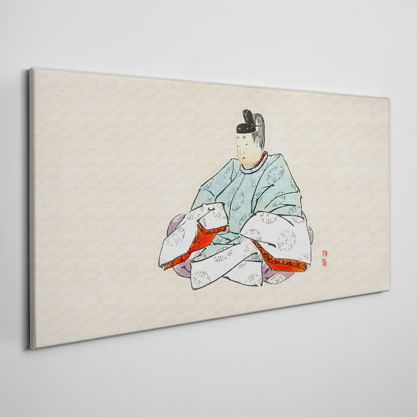 Vászonkép Japán művész népviseletben