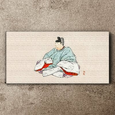 Vászonkép Japán művész népviseletben