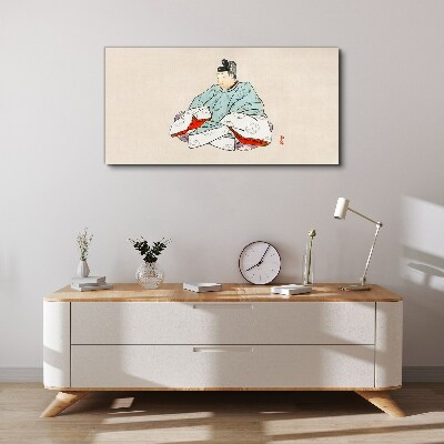 Vászonkép Japán művész népviseletben