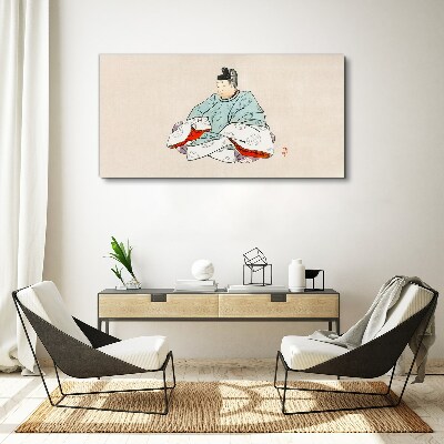 Vászonkép Japán művész népviseletben