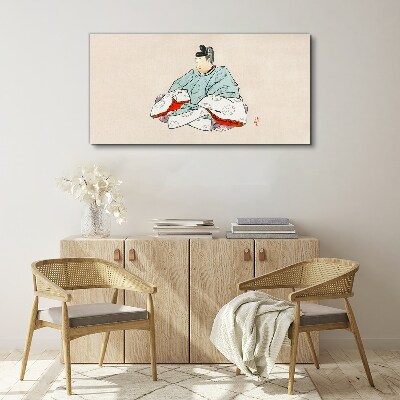 Vászonkép Japán művész népviseletben