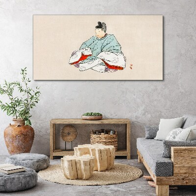 Vászonkép Japán művész népviseletben