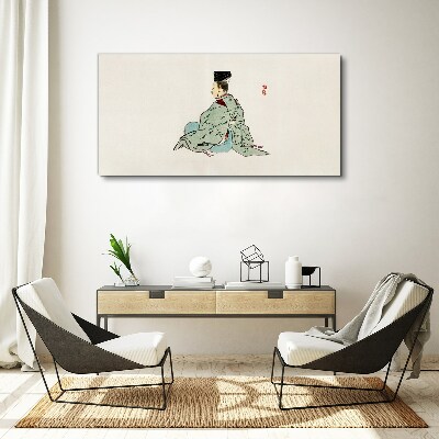 Vászonkép Japán szépség hagyományos kimonóban