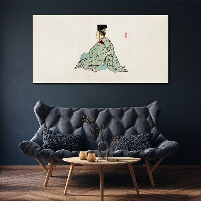 Vászonkép Japán szépség hagyományos kimonóban