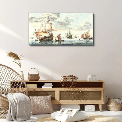 Vászonkép Tengerhajók óceán égbolt