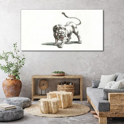 Vászonkép Rajz állat macska oroszlán
