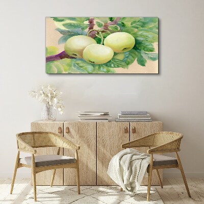 Vászonkép Gyümölcs alma ág levelek