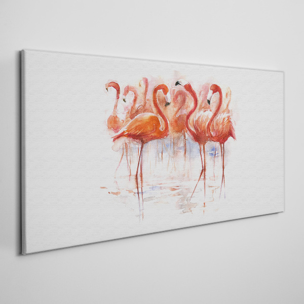Vászonkép Flamingók a víz háttérben
