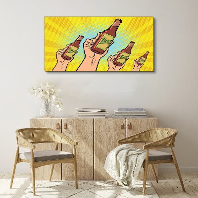 Vászonkép Absztrakt sör ivás képregények