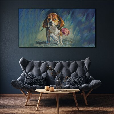 Vászonkép Absztrakt állat kutya virág