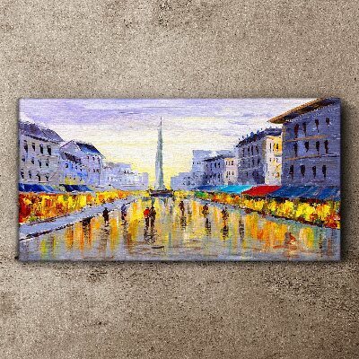 Vászonkép Golden Avenue a naplemente fényében