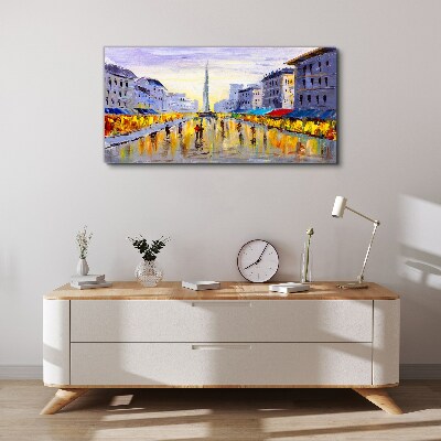 Vászonkép Golden Avenue a naplemente fényében
