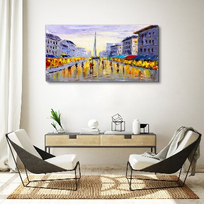Vászonkép Golden Avenue a naplemente fényében