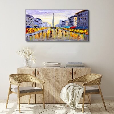 Vászonkép Golden Avenue a naplemente fényében