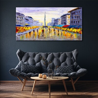 Vászonkép Golden Avenue a naplemente fényében