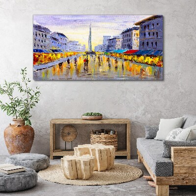 Vászonkép Golden Avenue a naplemente fényében
