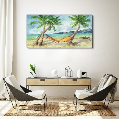 Vászonkép Beach Palm Sea Hammock