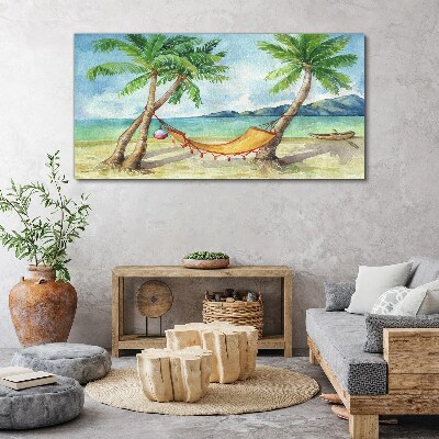 Vászonkép Beach Palm Sea Hammock