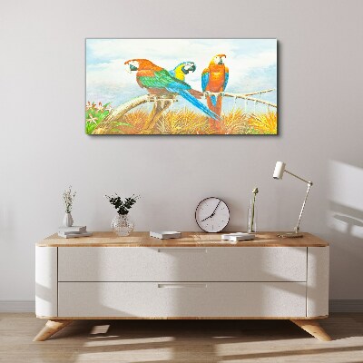 Vászonkép Állati madarak papagáj felhők