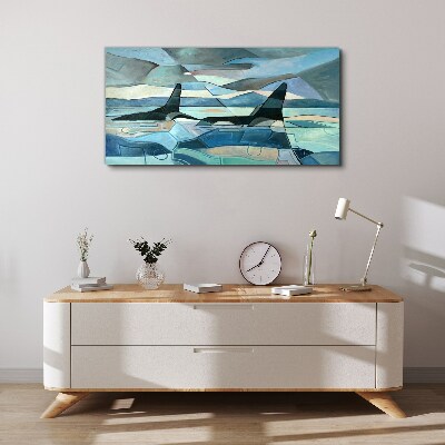Vászonkép Absztrakt bálna állat