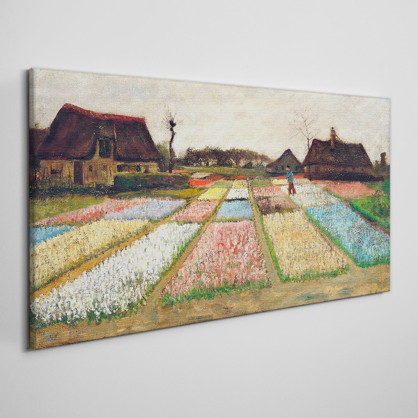 Vászonkép Tavaszi tulipán mezők