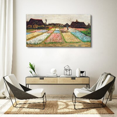 Vászonkép Tavaszi tulipán mezők
