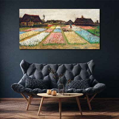 Vászonkép Tavaszi tulipán mezők