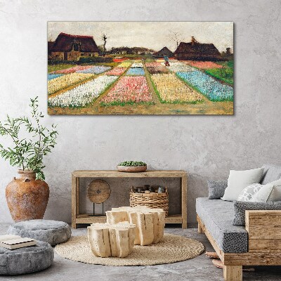 Vászonkép Tavaszi tulipán mezők