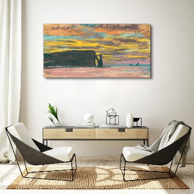 Vászonkép Naplemente Claude Monet