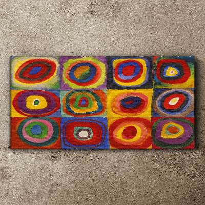 Vászonkép Színes stúdió: Négyzetek koncentrikus körökkel Kandinsky